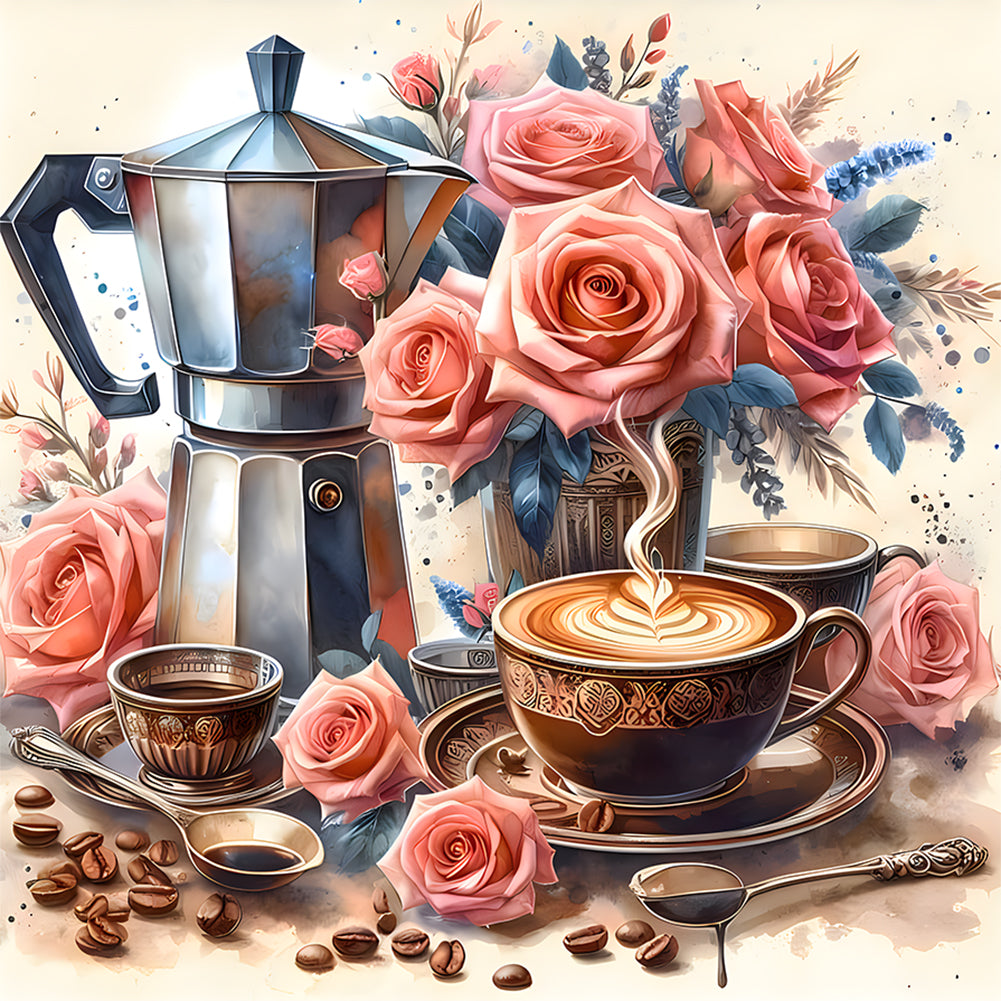Diamond Painting - Full Round - Coffee leisure time (30*30CM)