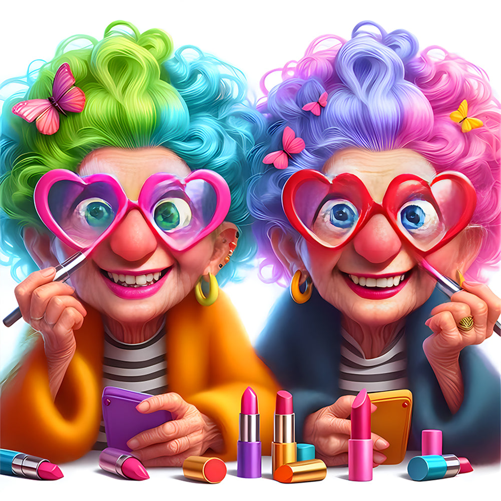 Diamond Painting - Full Round - Funny old lady (30*30CM)