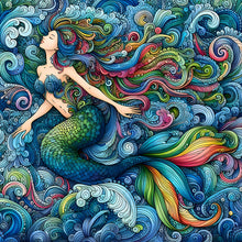 Load image into Gallery viewer, Diamond Painting - Full Round - Colorful mermaid (40*40CM)
