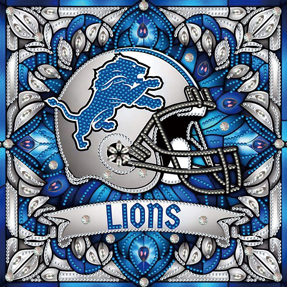 Diamond Painting - Partial Special Shaped - detroit lions (30*30CM)