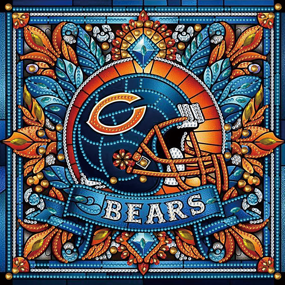 Diamond Painting - Partial Special Shaped - chicago bears (30*30CM)