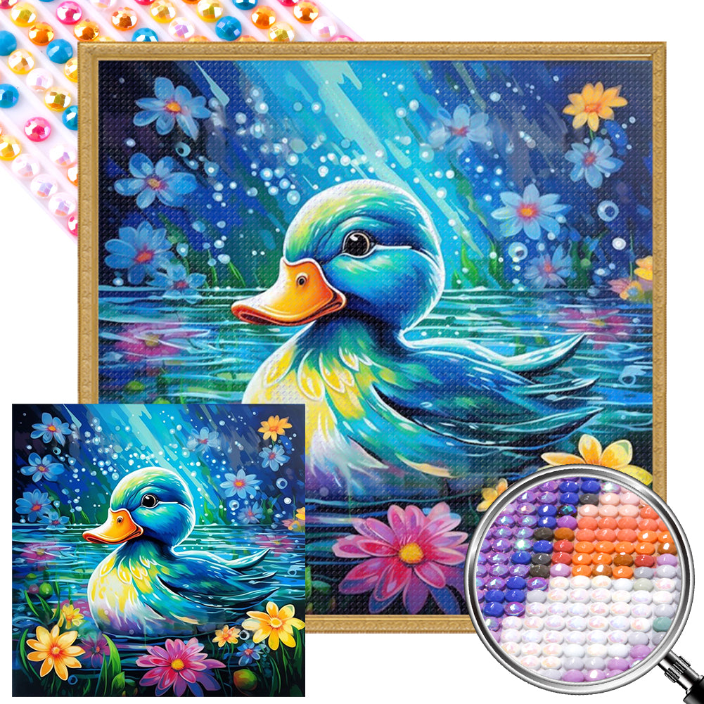 AB Diamond Painting - Full Round - Colorful little duck (40*40CM)