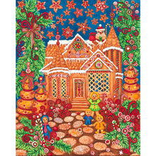 Load image into Gallery viewer, AB Diamond Painting - Full Round - gingerbread man hut (40*50CM)
