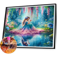 Load image into Gallery viewer, AB Diamond Painting - Full Round - Dreamy and peaceful elf girl (50*45CM)
