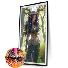 Load image into Gallery viewer, AB Diamond Painting - Full Round - Antler Girl in the Forest (40*70CM)
