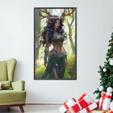 Load image into Gallery viewer, AB Diamond Painting - Full Round - Antler Girl in the Forest (40*70CM)
