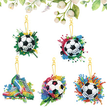 Load image into Gallery viewer, 5Pcs Acrylic Double Sided Football Cup Shoes Full Drill Keyring DIY Crafts Decor
