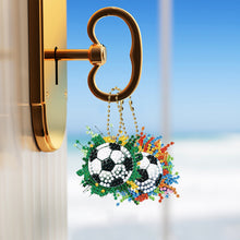 Load image into Gallery viewer, 5Pcs Acrylic Double Sided Football Cup Shoes Full Drill Keyring DIY Crafts Decor
