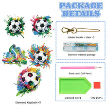Load image into Gallery viewer, 5Pcs Acrylic Double Sided Football Cup Shoes Full Drill Keyring DIY Crafts Decor
