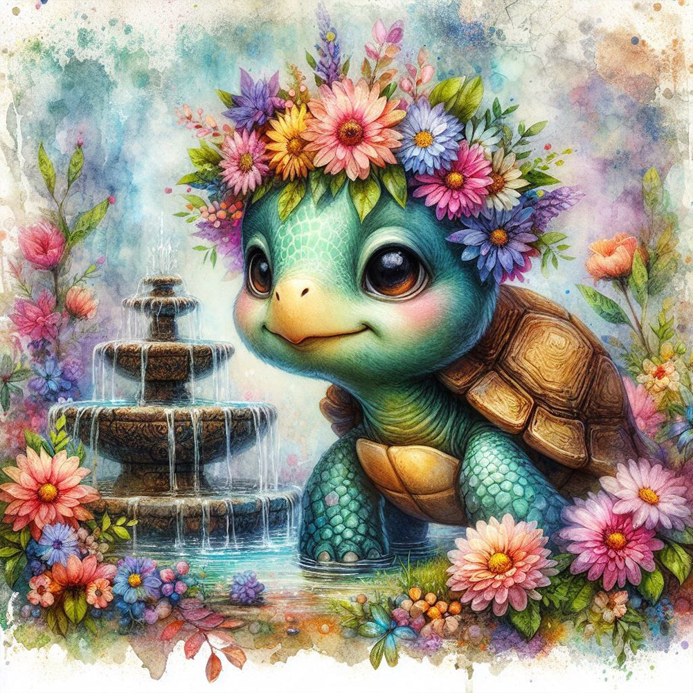 Diamond Painting - Full Round - Spring water turtle (40*40CM)