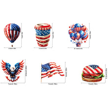 Load image into Gallery viewer, 6Pcs Independence Day Flag Tree Fridge Stickers Diamond Painting Fridge Magnet
