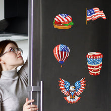 Load image into Gallery viewer, 6Pcs Independence Day Flag Tree Fridge Stickers Diamond Painting Fridge Magnet
