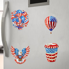 Load image into Gallery viewer, 6Pcs Independence Day Flag Tree Fridge Stickers Diamond Painting Fridge Magnet

