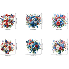 Load image into Gallery viewer, 6Pcs Independence Day Flag Tree Fridge Stickers Diamond Painting Fridge Magnet
