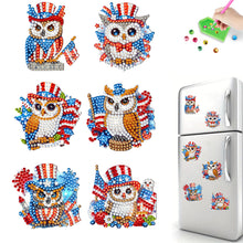 Load image into Gallery viewer, 6Pcs Independence Day Flag Tree Fridge Stickers Diamond Painting Fridge Magnet
