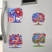 Load image into Gallery viewer, 6Pcs Independence Day Flag Tree Fridge Stickers Diamond Painting Fridge Magnet

