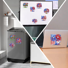 Load image into Gallery viewer, 6Pcs Independence Day Flag Tree Fridge Stickers Diamond Painting Fridge Magnet
