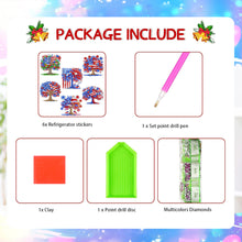 Load image into Gallery viewer, 6Pcs Independence Day Flag Tree Fridge Stickers Diamond Painting Fridge Magnet
