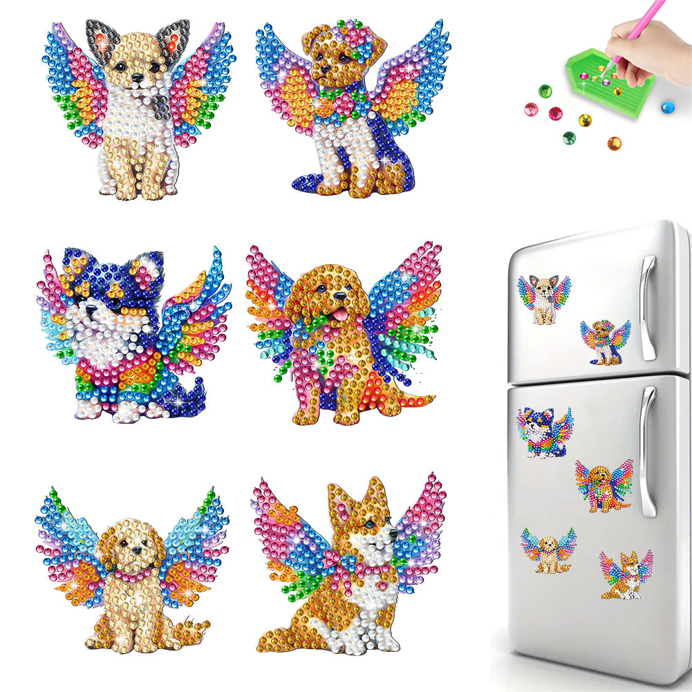 6Pcs Acrylic Cartoon Animal Diamond Art Fridge Magnet Diamond Art Magnets Decals