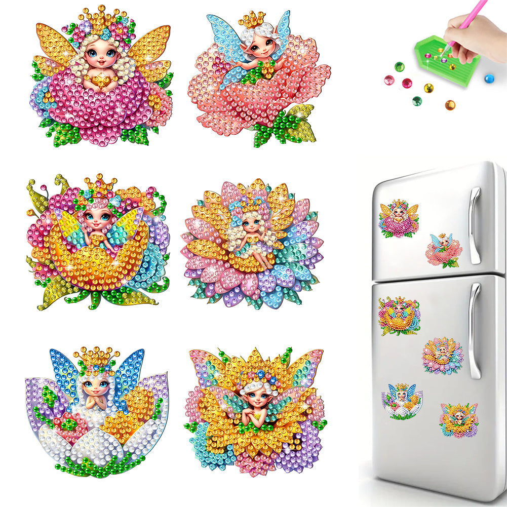 6Pcs Acrylic Cartoon Animal Diamond Art Fridge Magnet Diamond Art Magnets Decals