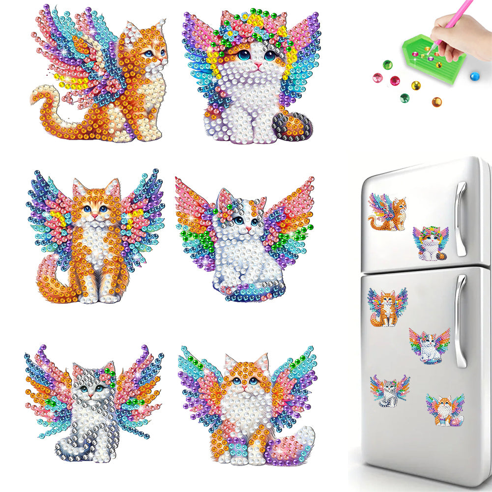 6Pcs Acrylic Cartoon Animal Diamond Art Fridge Magnet Diamond Art Magnets Decals
