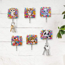 Load image into Gallery viewer, 6Pcs Acrylic Animal &amp; Flower Diamond Art Craft Wall Hooks Diamond Painting Hooks
