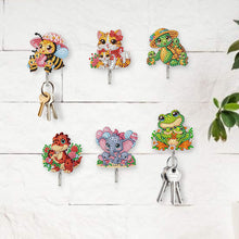 Load image into Gallery viewer, 6Pcs Acrylic Animal &amp; Flower Diamond Art Craft Wall Hooks Diamond Painting Hooks
