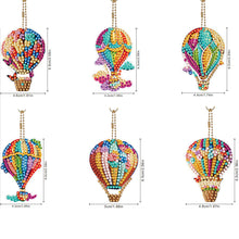 Load image into Gallery viewer, 6Pcs Acrylic Double Sided Colorful Hot Air Balloon Full Drill Keyring for Adults
