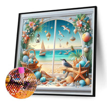 Load image into Gallery viewer, Diamond Painting - Full Round - Sea view outside the window in summer (40*40CM)
