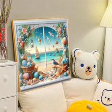 Load image into Gallery viewer, Diamond Painting - Full Round - Sea view outside the window in summer (40*40CM)
