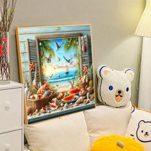 Load image into Gallery viewer, Diamond Painting - Full Round - Sea view outside the window in summer (40*40CM)
