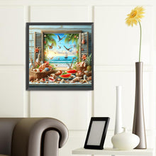 Load image into Gallery viewer, Diamond Painting - Full Round - Sea view outside the window in summer (40*40CM)
