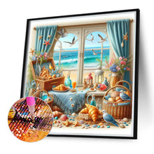 Load image into Gallery viewer, Diamond Painting - Full Round - Sea view outside the window in summer (40*40CM)
