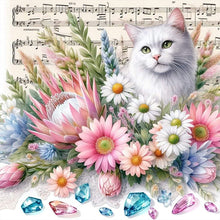 Load image into Gallery viewer, 2pcs AB Diamond Painting - Full Round - white cat lizard (40*40CM)
