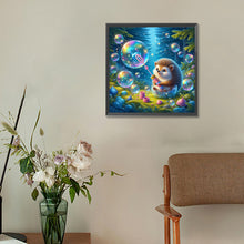 Load image into Gallery viewer, Diamond Painting - Full Round - Hedgehog blowing bubbles (30*30CM)
