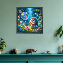 Load image into Gallery viewer, Diamond Painting - Full Round - Hedgehog blowing bubbles (30*30CM)
