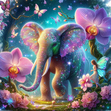 Load image into Gallery viewer, Diamond Painting - Full Round - elephant and flower (30*30CM)
