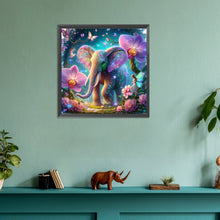 Load image into Gallery viewer, Diamond Painting - Full Round - elephant and flower (30*30CM)
