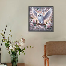 Load image into Gallery viewer, Diamond Painting - Full Round - Owl and white rose (30*30CM)
