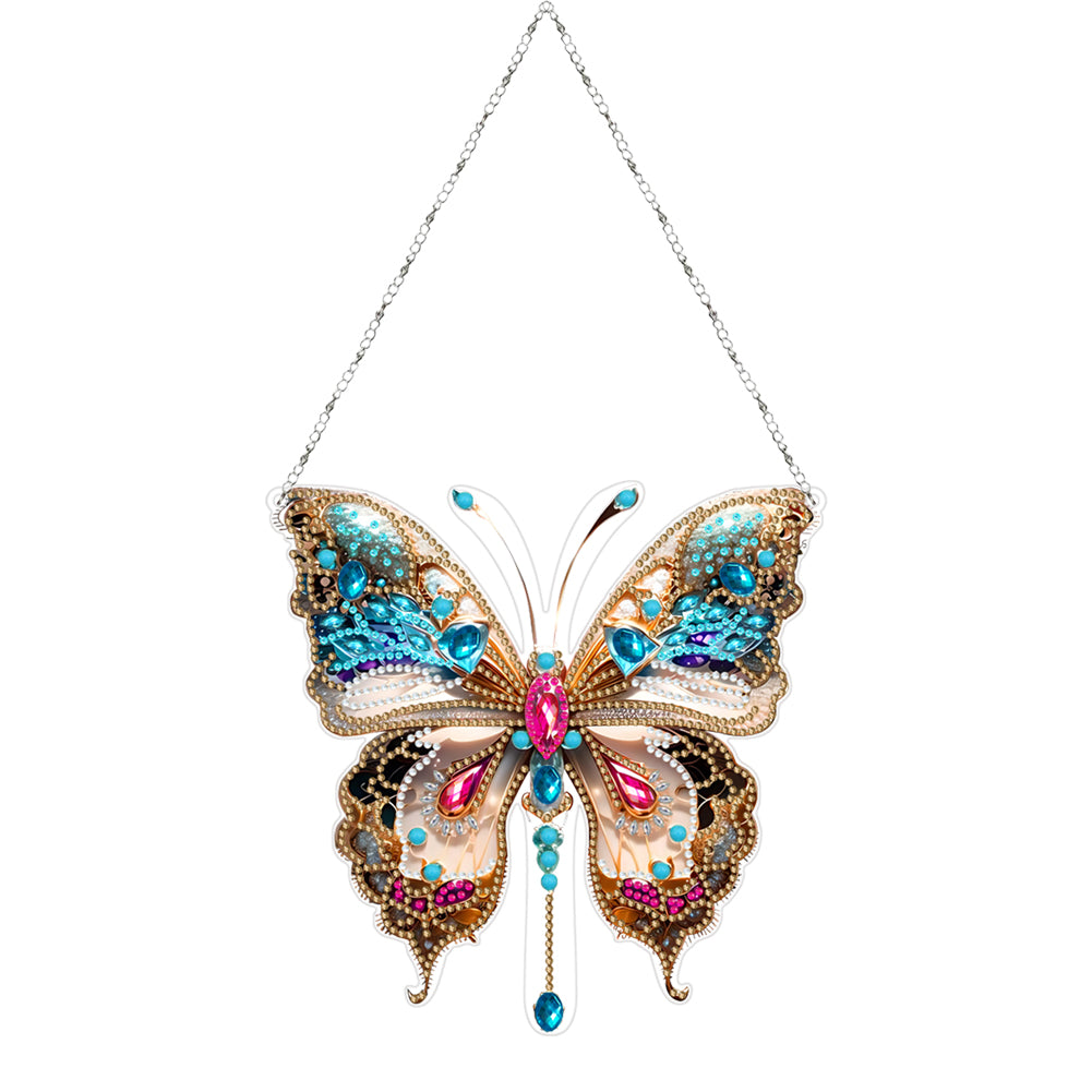 Double Sided Butterfly Diamond Painting Hanging Pendant DIY Diamond Art Pendant