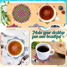 Load image into Gallery viewer, 8Pcs Acrylic Mandala DIY Diamond Art Coaster Diamond Dot Kits Art Craft Supplies
