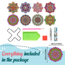 Load image into Gallery viewer, 8Pcs Acrylic Mandala DIY Diamond Art Coaster Diamond Dot Kits Art Craft Supplies
