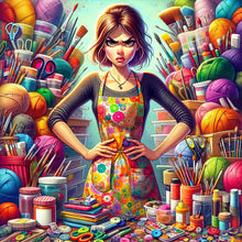 Load image into Gallery viewer, Diamond Painting - Full Round - Confident painting girl (40*40CM)

