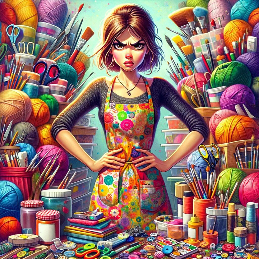 Diamond Painting - Full Round - Confident painting girl (40*40CM)