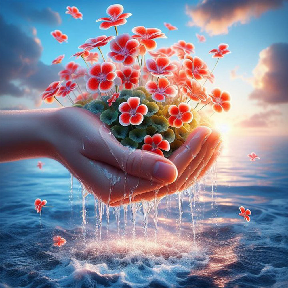 Diamond Painting - Full Round - sea flowers (40*40CM)