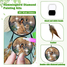 Load image into Gallery viewer, Wolf Feather Wind Chime 5D DIY Diamond Painting Dots Pendant for Home Wall Decor
