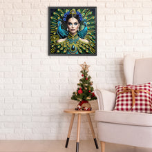 Load image into Gallery viewer, Diamond Painting - Partial Special Shaped - Peacock lady (30*30CM)
