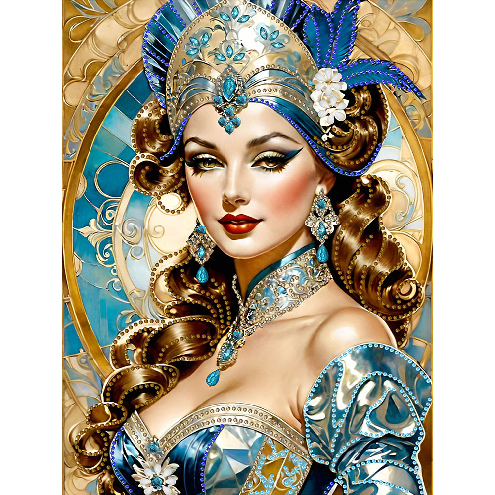 Diamond Painting - Partial Special Shaped - Lady (30*40CM)