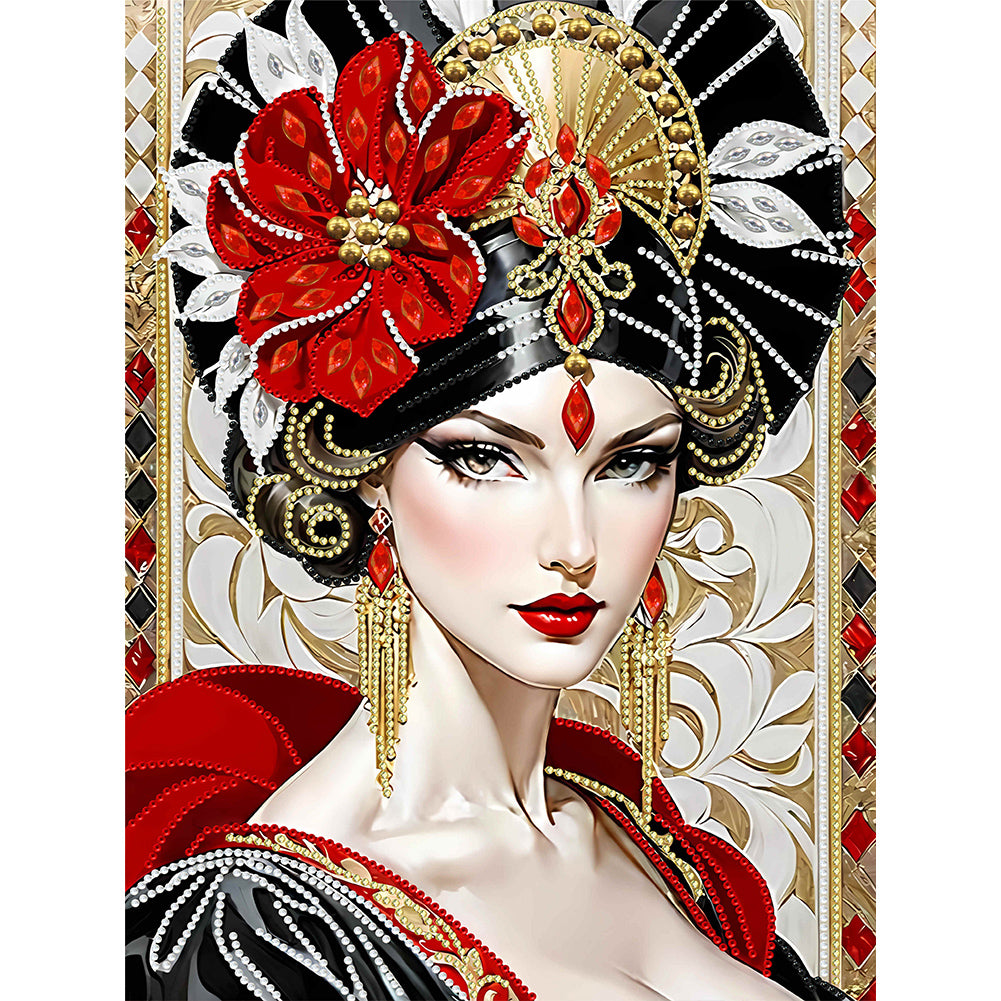 Diamond Painting - Partial Special Shaped - Lady (30*40CM)