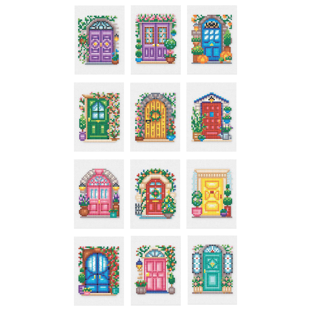 6pcs Square Diamond Painting Set - Colorful gate garden (16*20CM)